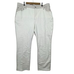 Abercrombie Two Tone Faux Leather The Slim Straight Ultra High Rise Plus 36/22